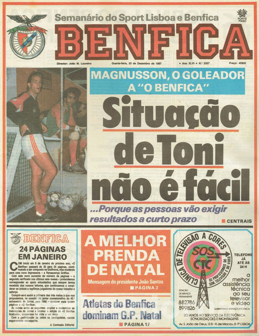 jornal o benfica 2357 1987-12-23